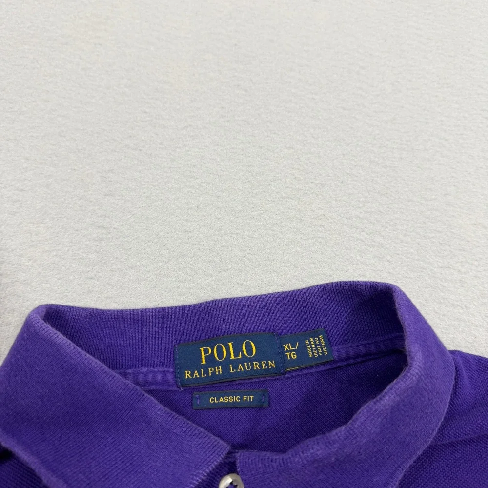 Polo Ralph Lauren Shirt Mens XL Purple Classic Fit Short Sleeve Pony Logo Preppy